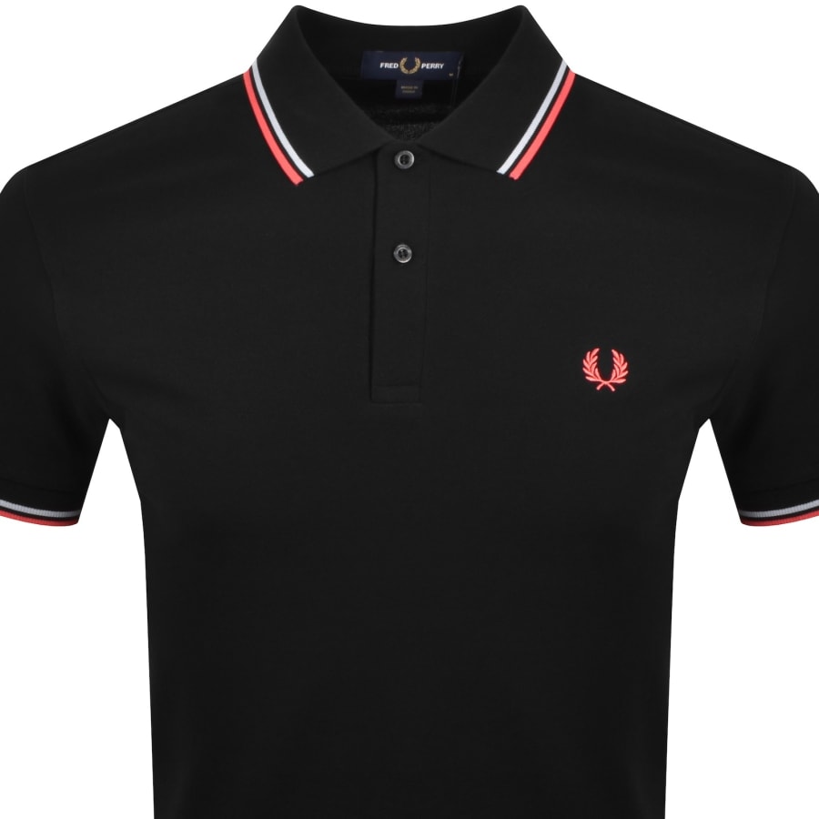 Fred Perry Twin Tipped Polo T Shirt Black | Mainline Menswear us